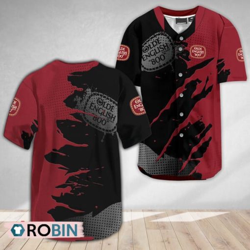 Olde English 800 Metal Crack Pattern Baseball Jersey Shirt Style