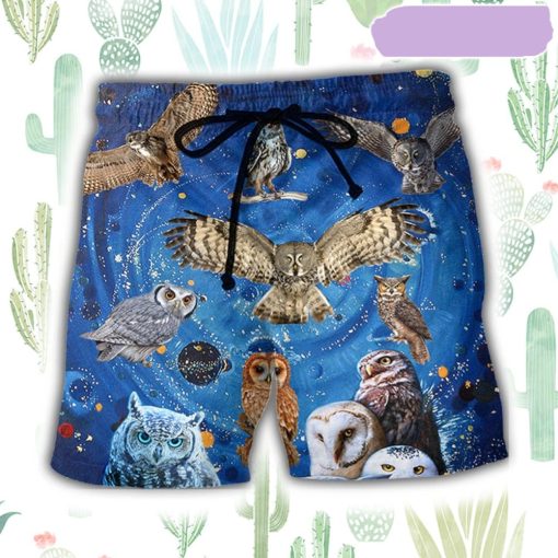Owl Play Together Style Beach Short, Gift for Holiday Summer