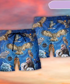 Owl Play Together Style Summer Beach Short, Gift for Holiday Summer