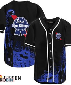 Pabst Blue Ribbon Black Halloween Witch Baseball Jersey Shirt Style Pabst Blue Ribbon Black Halloween Witch Baseball Jersey Shirt Style