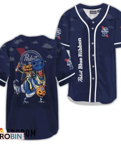 Pabst Blue Ribbon Halloween Dinosaur Baseball Jersey Shirt Style