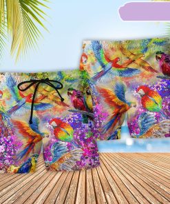 Parrot Love Color Style Beach Short, Gift for Holiday Summer