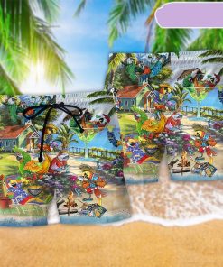 Parrot Party Tropical Summer Beach Beach Short, Gift for Holiday Summer