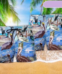 Pelican Animals Love Beach Beach Short, Gift for Holiday Summer