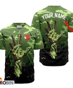 Personalized Angry Orchard Halloween Zombie’s Hand Baseball Jersey Shirt Style