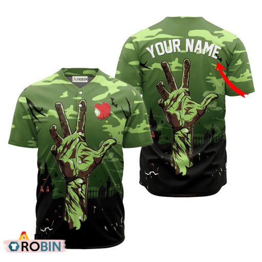 Personalized Angry Orchard Halloween Zombie’s Hand Baseball Jersey Shirt Style
