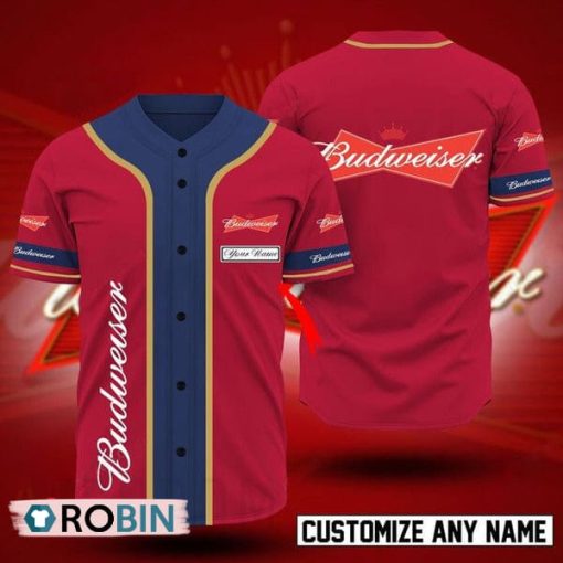 Personalized Basic Budweiser Baseball Jersey Shirt Style