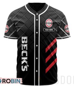 Personalized Black Beck’s Beer Baseball Jersey Shirt Style Personalized Black Beck’s Beer Baseball Jersey Shirt Style