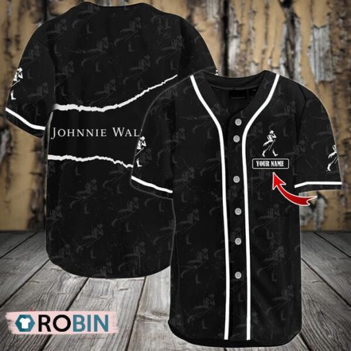 Personalized Black Johnnie Walker Seamless Baseball Jersey Shirt Style