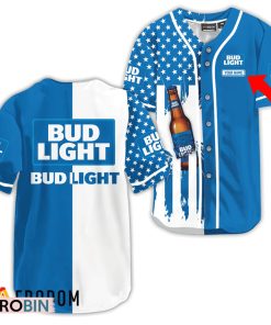 Personalized Bud Light American Flag Baseball Jersey Shirt Style
