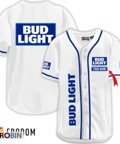 Personalized Bud Light White Basic Baseball Jersey Shirt Style Personalized Bud Light White Basic Baseball Jersey Shirt Style