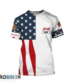 Personalized Budweiser USA Flag 3D All Over Printed T-Shirt Personalized Budweiser USA Flag 3D All Over Printed T-Shirt