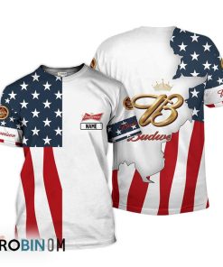 Personalized Budweiser USA Flag 3D All Over Printed T-Shirt Personalized Budweiser USA Flag 3D All Over Printed T-Shirt