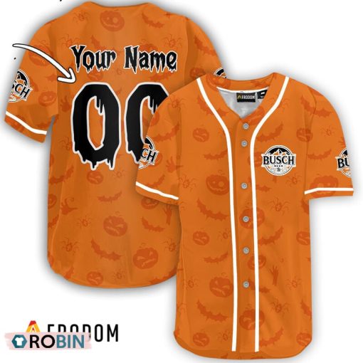 Personalized Busch Light Halloween Patterns Baseball Jersey Shirt Style