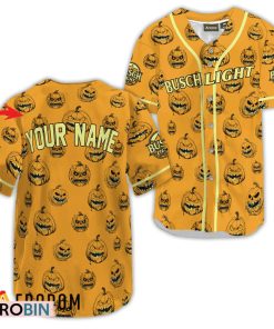 Personalized Busch Light Halloween Pumpkin Baseball Jersey Shirt Style