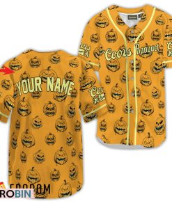 Personalized Coors Banquet Halloween Pumpkin Baseball Jersey Shirt Style