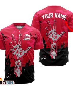 Personalized Coors Light Halloween Zombie’s Hand Baseball Jersey Shirt Style