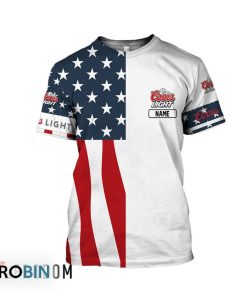 Personalized Coors Light USA Flag 3D All Over Printed T-Shirt Personalized Coors Light USA Flag 3D All Over Printed T-Shirt