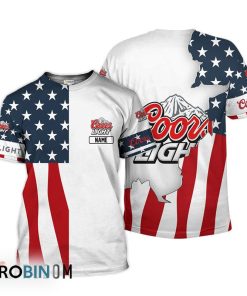 Personalized Coors Light USA Flag 3D All Over Printed T-Shirt Personalized Coors Light USA Flag 3D All Over Printed T-Shirt