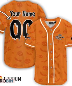 Personalized Corona Extra Halloween Patterns Baseball Jersey Shirt Style