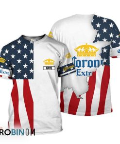 Personalized Corona Extra USA Flag 3D All Over Printed T-Shirt