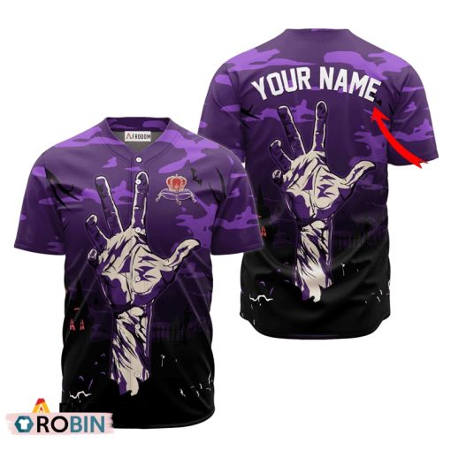 Personalized Crown Royal Halloween Zombie’s Hand Baseball Jersey Shirt Style