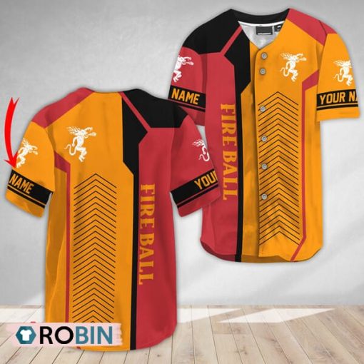 Personalized Fireball Cinnamon Baseball Jersey Shirt Style