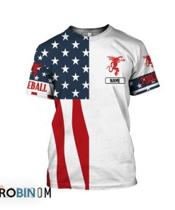 Personalized Fireball Whisky USA Flag 3D All Over Printed T-Shirt