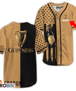 Personalized Guinness Beer American Flag Baseball Jersey Shirt Style