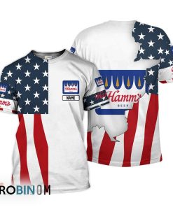 Personalized Hamm’s Beer USA Flag 3D All Over Printed T-Shirt