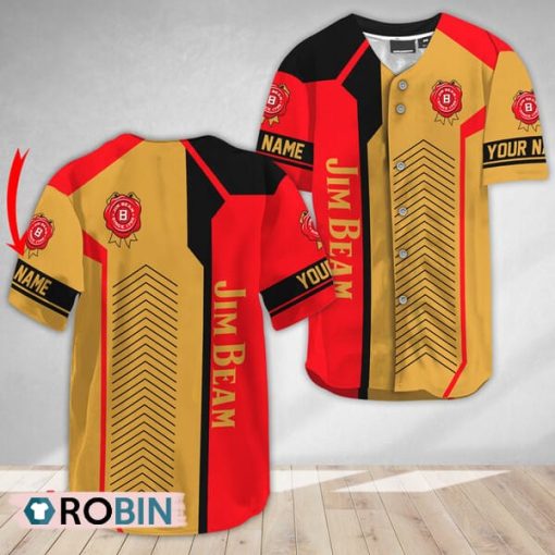Personalized Jim Beam Whiskey Baseball Jersey Shirt Style