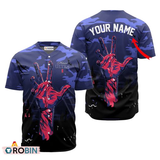 Personalized Michelob ULTRA Halloween Zombie’s Hand Baseball Jersey Shirt Style