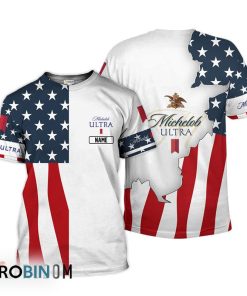 Personalized Michelob ULTRA USA Flag 3D All Over Printed T-Shirt Personalized Michelob ULTRA USA Flag 3D All Over Printed T-Shirt
