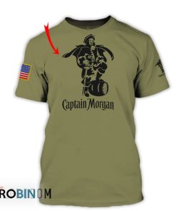 Personalized Military Green Captain Morgan T-shirt Personalized Military Green Captain Morgan T-shirt