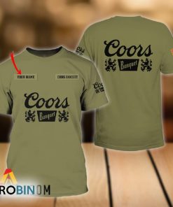 Personalized Military Green Coors Banquet All Over Printed T-Shirt