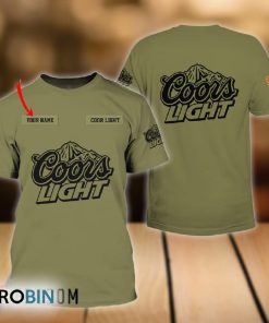 Personalized Military Green Coors Light T-shirt Personalized Military Green Coors Light T-shirt