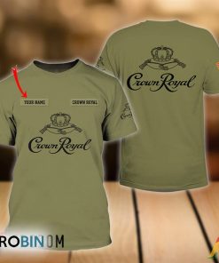 Personalized Military Green Crown Royal All Over Printed T-Shirt