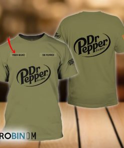 Personalized Military Green Dr Pepper All Over Printed T-Shirt Personalized Military Green Dr Pepper All Over Printed T-Shirt