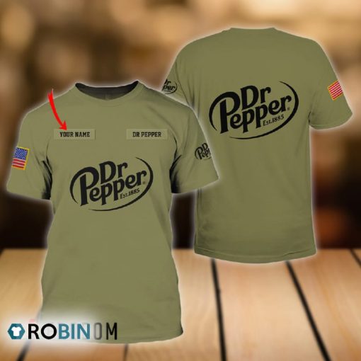Personalized Military Green Dr Pepper All Over Printed T-Shirt