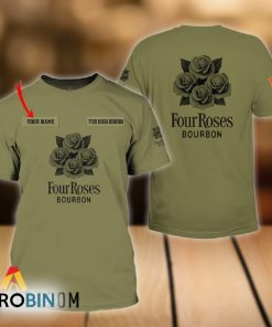 Personalized Military Green Four Roses Bourbon All Over Printed T-Shirt