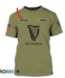 Personalized Military Green Guinness Beer All Over Printed T-Shirt