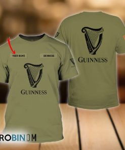 Personalized Military Green Guinness Beer All Over Printed T-Shirt