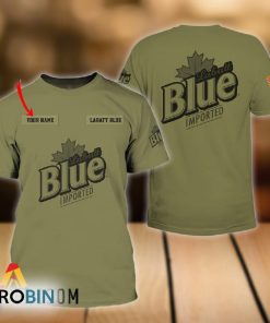 Personalized Military Green Labatt Blue All Over Printed T-Shirt