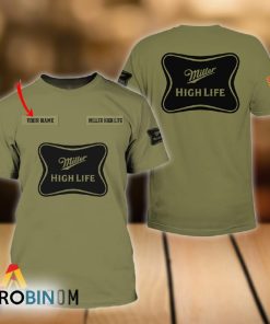 Personalized Military Green Miller High Life All Over Printed T-Shirt