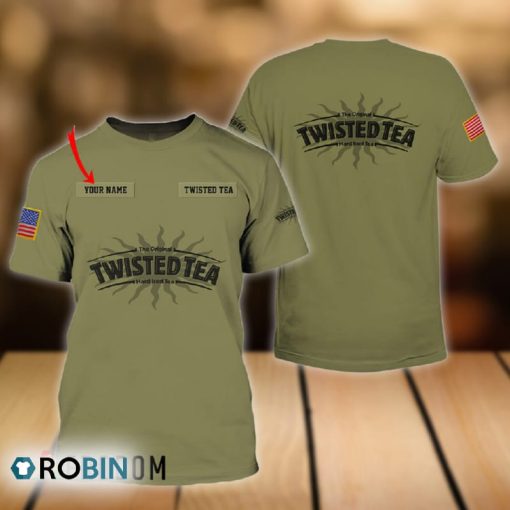 Personalized Military Green Twisted Tea All Over Printed T-Shirt
