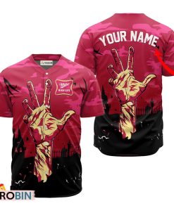 Personalized Miller High Life Halloween Zombie’s Hand Baseball Jersey Shirt Style