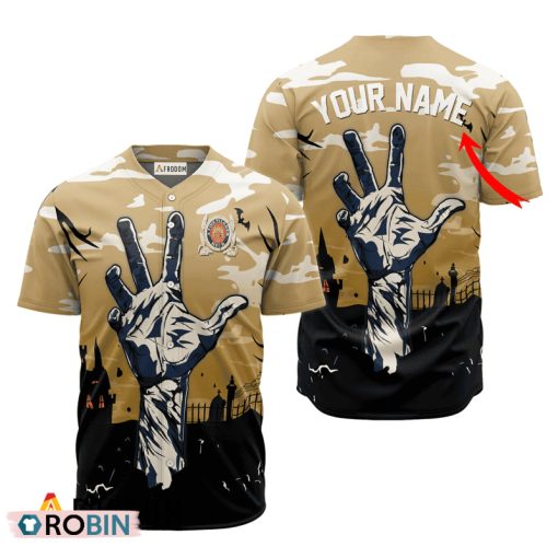 Personalized Miller Lite Halloween Zombie’s Hand Baseball Jersey Shirt Style