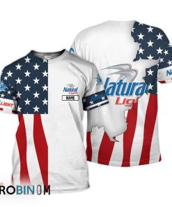 Personalized Natural Light USA Flag 3D All Over Printed T-Shirt Personalized Natural Light USA Flag 3D All Over Printed T-Shirt