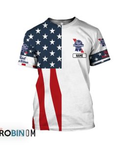 Personalized Pabst Blue Ribbon USA Flag 3D All Over Printed T-Shirt Personalized Pabst Blue Ribbon USA Flag 3D All Over Printed T-Shirt