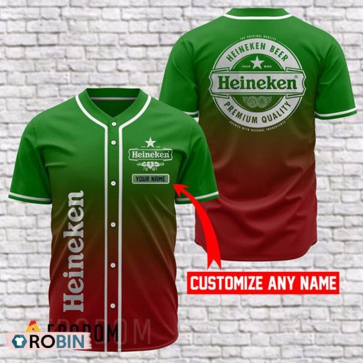 Personalized Red & Green Heineken Jersey Shirt